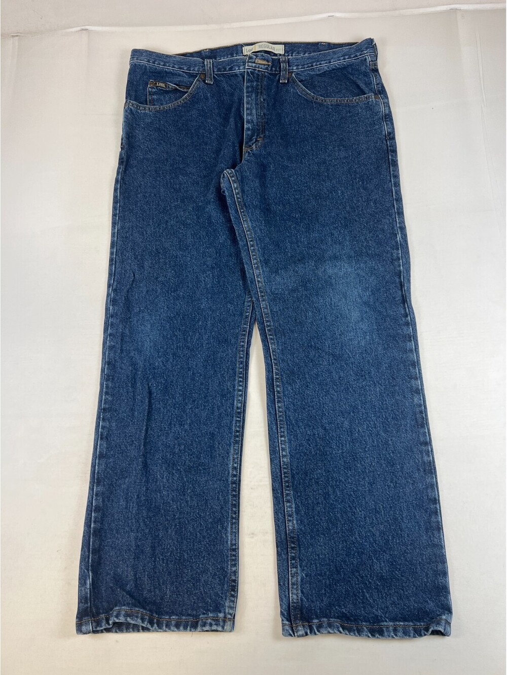 Lee Men Regular Fit 38x30 Blue Denim Jeans Straight Leg Regular Fit